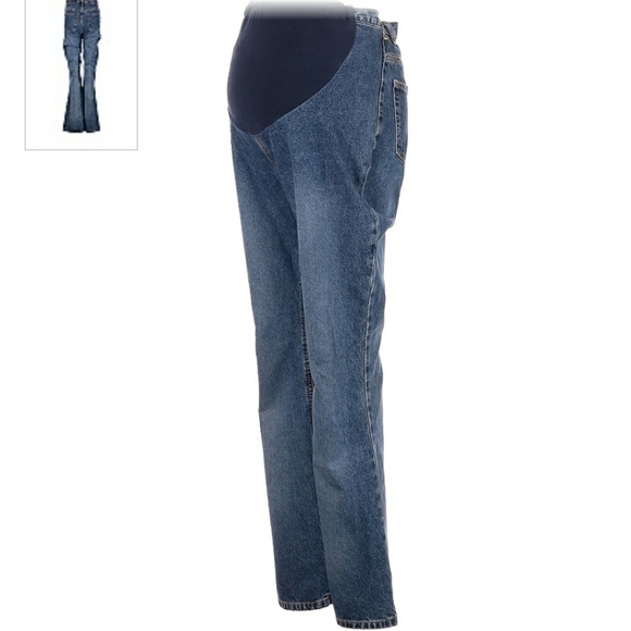 Motherhood Maternity Size Small S Denim Blue Jeans Flare Leg Stretch Waist EUC - Picture 1 of 5